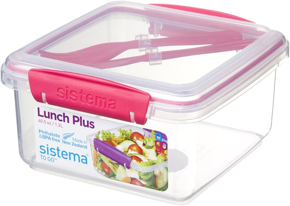 Sistema Lunch Plus To Go With Cutlery 1.2L - Assorted Colours - Image 4