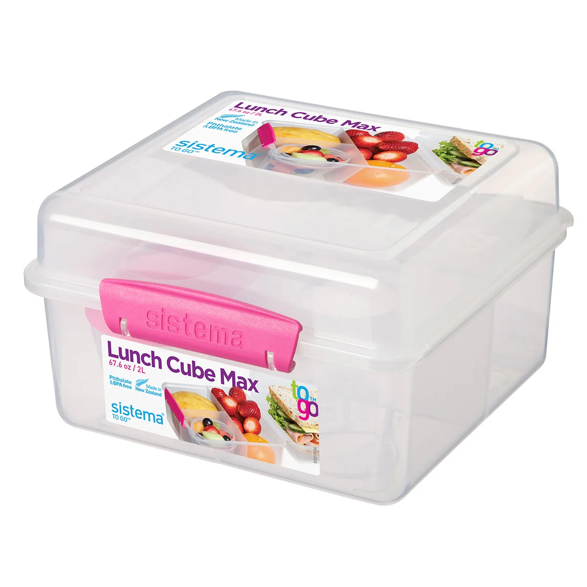 Sistema 2L Lunch Cube Max with Yoghurt Pot - Assorted Colours - Image 3