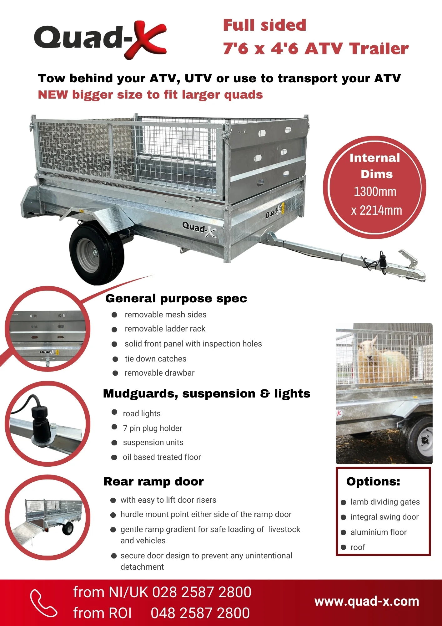 Quad-X Full Sided 7ft x 4ft 6 ATV Trailer - Image 5